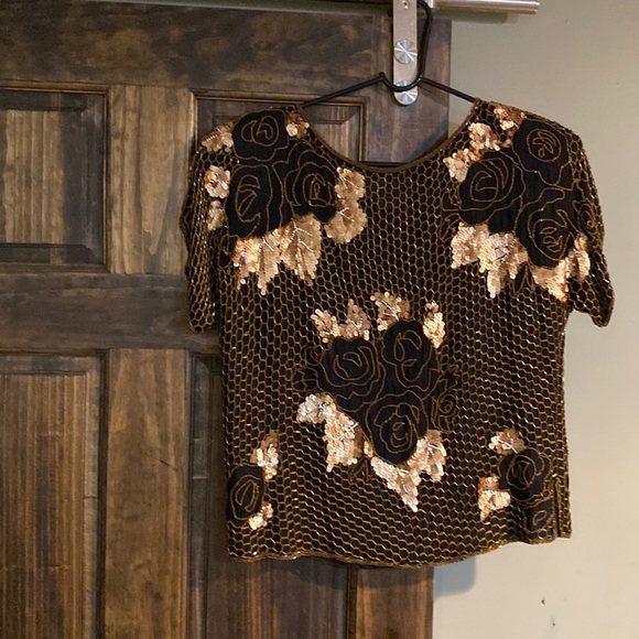 Woodward Tops - Vintage beaded Blouse